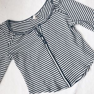 striped cropped henley